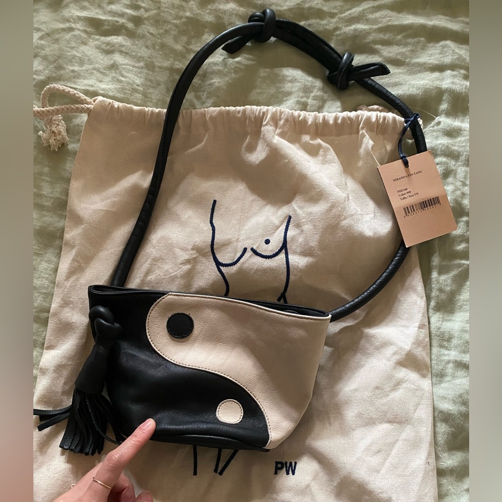 Brand New Paloma Wool Miranda Black and Cream Yin Yang Crossbody Bag